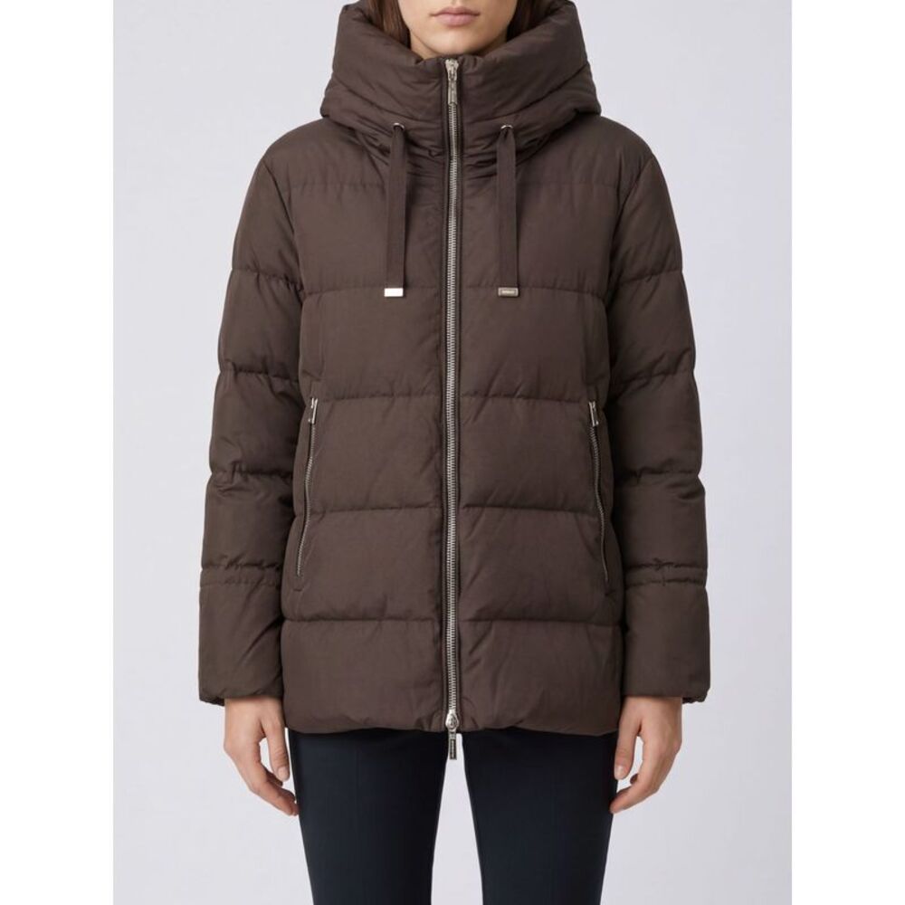 Moorer Women Moorer Short Waterproof Quilted Nylon Down Jacket With Funnel Neck
